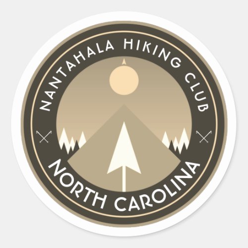 nantahala hiking club north carolina mountain  classic round sticker