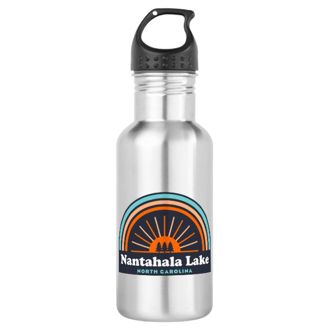 Nantahala Lake North Carolina Rainbow Stainless Steel Water Bottle (Front)