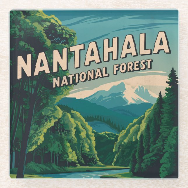Nantahala National Forest Glass Coaster (Front)