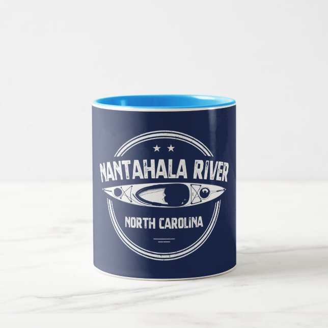 Nantahala River, North Carolina Two-Tone Coffee Mug (Center)