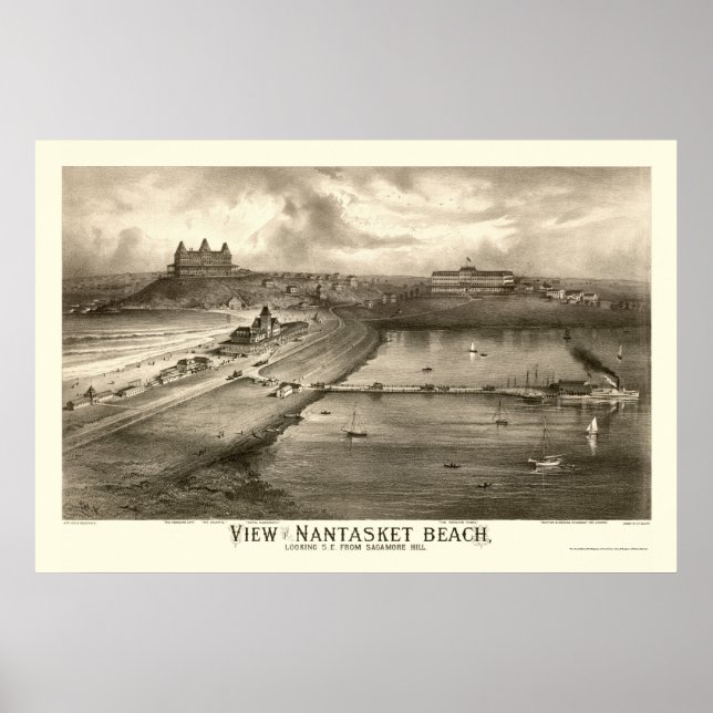 Nantasket Beach, MA Panoramic Map - 1879 Poster (Front)