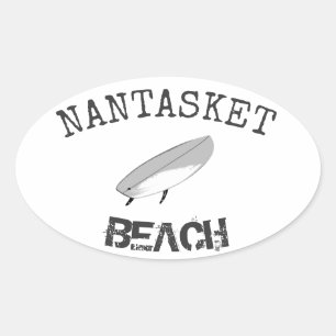 Nantasket beach surfer oval sticker