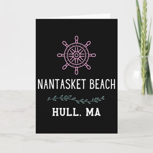 Nantasket Beach Trendy Hull Machusetts Vacation Tr Card (Front)