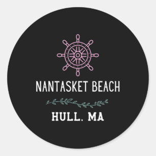 Nantasket Beach Trendy Hull Machusetts Vacation Tr Classic Round Sticker