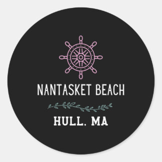 Nantasket Beach Trendy Hull Machusetts Vacation Tr Classic Round Sticker