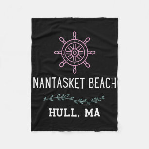 Nantasket Beach Trendy Hull Machusetts Vacation Tr Fleece Blanket