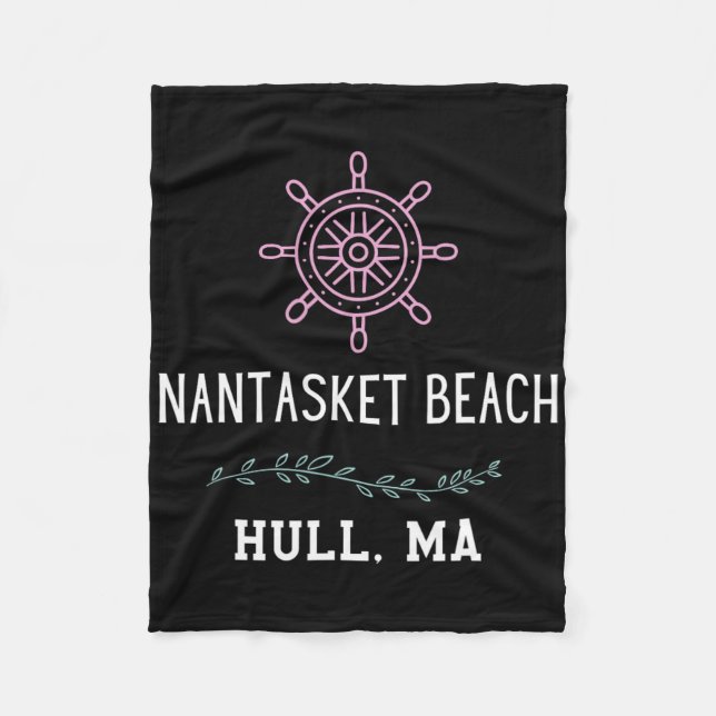 Nantasket Beach Trendy Hull Machusetts Vacation Tr Fleece Blanket (Front)