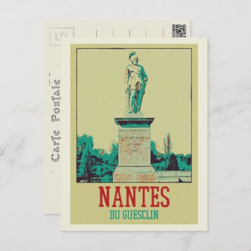 Nantes Du Guesclin statue France Postcard