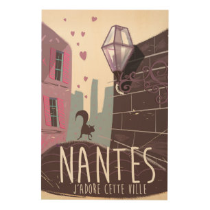 Nantes France city travel poster