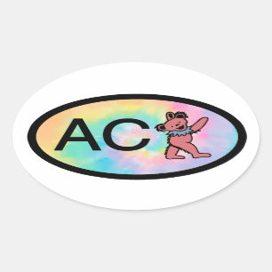 Nantucket ACK Dancing Bear Oval Sticker