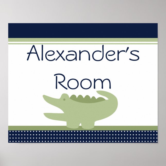 Nantucket Alligator Poster Art Print Sign (Front)