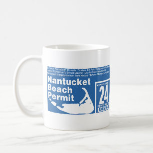 Nantucket Beach Permit 2024 blue Coffee Mug