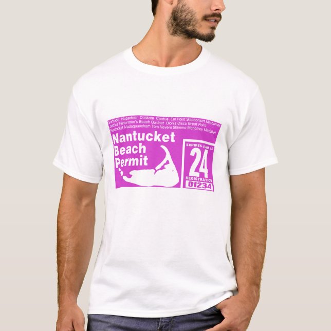 Nantucket Beach Permit 2024  T-Shirt (Front)