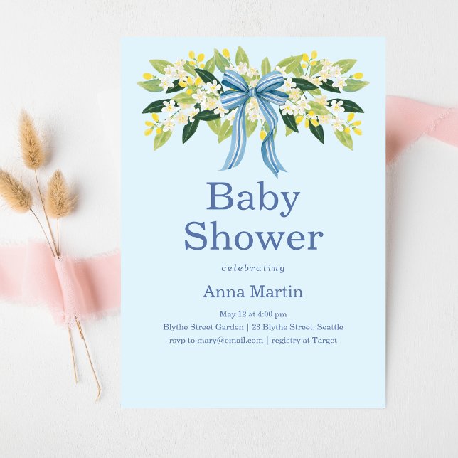 Nantucket Blue Bow Invitation (Creator Uploaded)