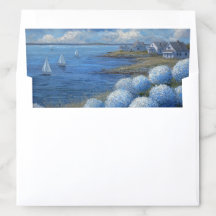Nantucket Blue Hydrangea Painting Envelope Liners