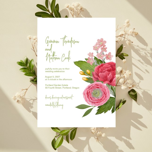 Nantucket Bouquet Wedding Invitation (Creator Uploaded)