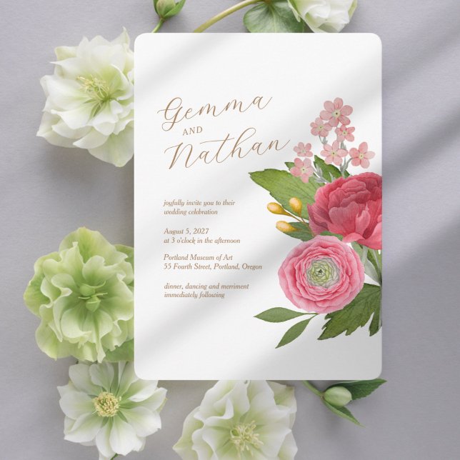 Nantucket Bouquet Wedding Invitation (Creator Uploaded)