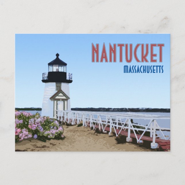 Nantucket Brant Point Lighthouse Massachusetts Postcard (Front)