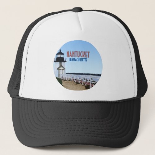 Nantucket Brant Point Lighthouse Massachusetts Trucker Hat