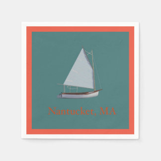 Nantucket Cat Boat. Sailboat Cocktail Napkins. Na Napkins