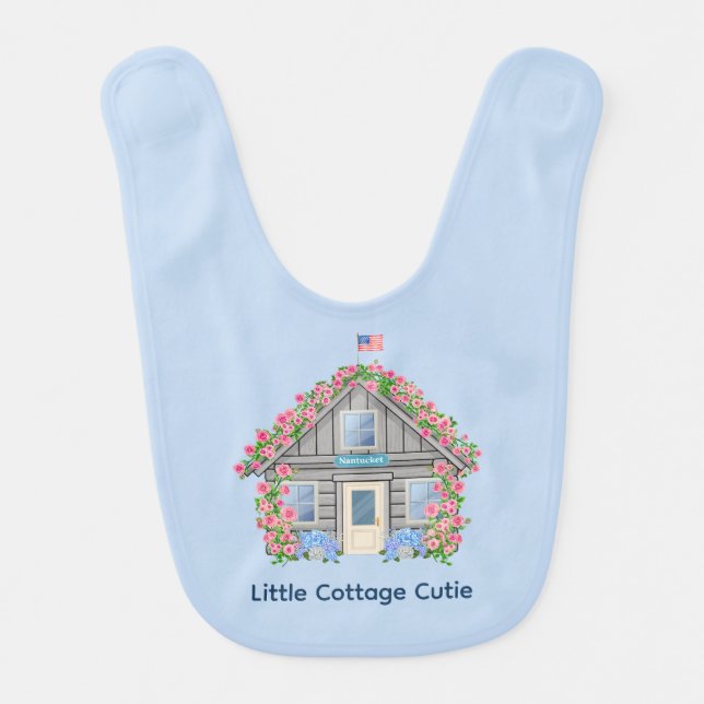 Nantucket Cottage Baby Bib (Front)