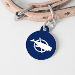 Nantucket Flag Pet ID Tag<br><div class="desc">Let your furry friend show some home town pride with this cute Nantucket pet ID tag. Design features the flag of Nantucket, a white whale with nautical rope detailing on a cobalt blue background. Add your pet's name and contact information to the back in white lettering on matching cobalt blue....</div>