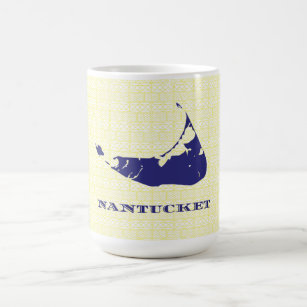 Nantucket Hand Illustrated Blue Mug/Cup Coffee Mug