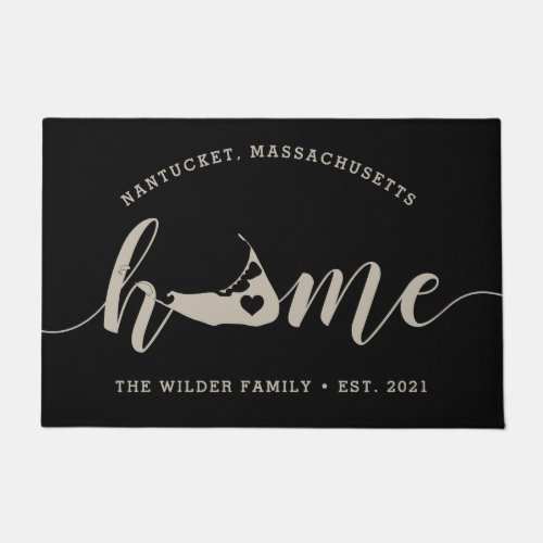 Nantucket Home Town Personalized Doormat