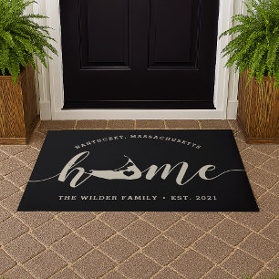 Nantucket Home Town Personalized Doormat