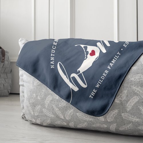 Nantucket Home Town Personalized  Sherpa Blanket