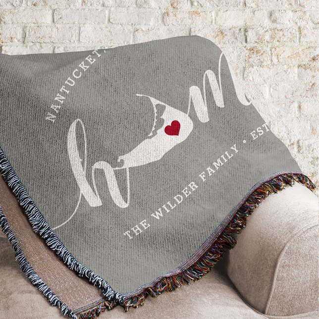 Nantucket Home Town Personalized Throw Blanket (Creator Uploaded)
