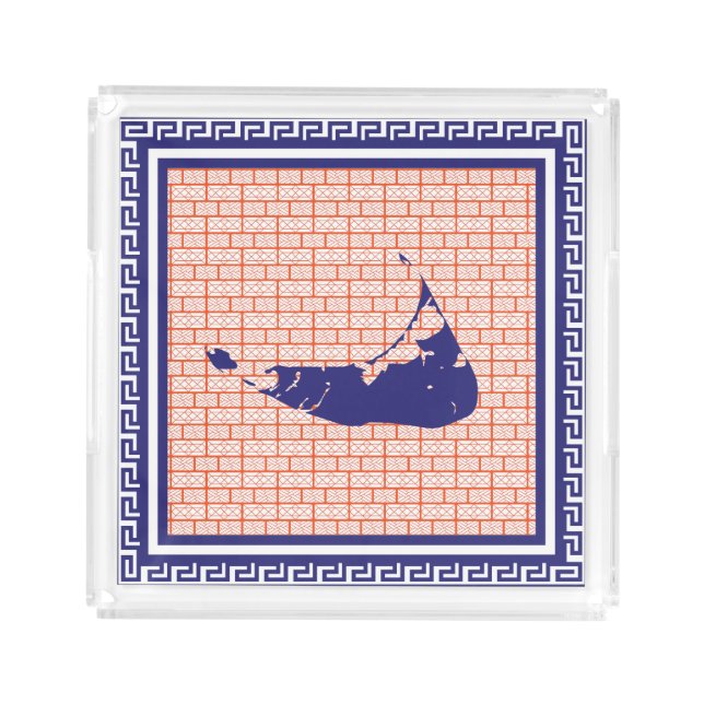 Nantucket Island Acrylic Serving Tray (Front)