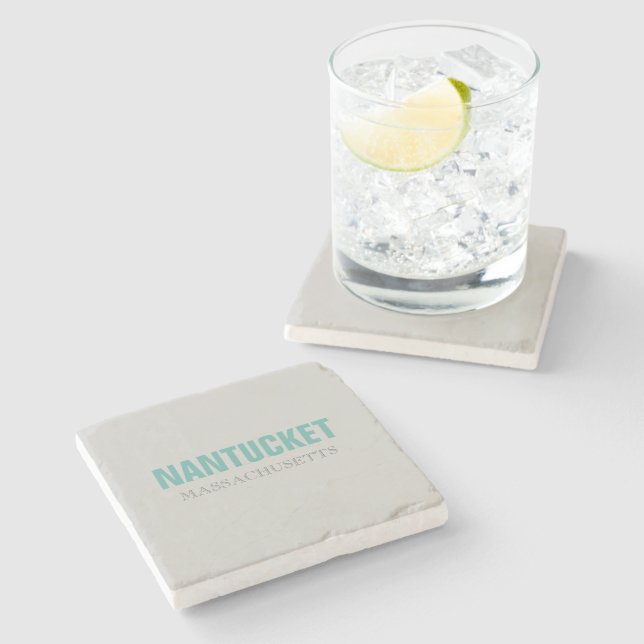 Nantucket Island Beach Style Stone Coaster (Side)