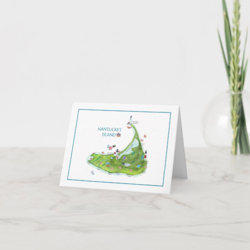 Nantucket Island Blank Folded Note Card