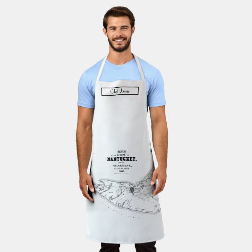 Nantucket Island MA Vintage Map Apron