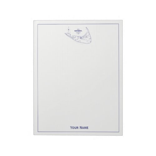 Nantucket Island MA Vintage Map Navy Blue Notepad