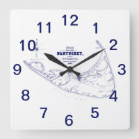 Nantucket Island MA Vintage Map Navy Blue