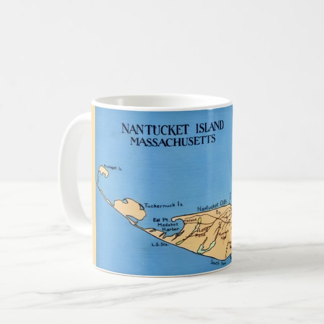 Nantucket Island Map  Coffee Mug (Front Left)