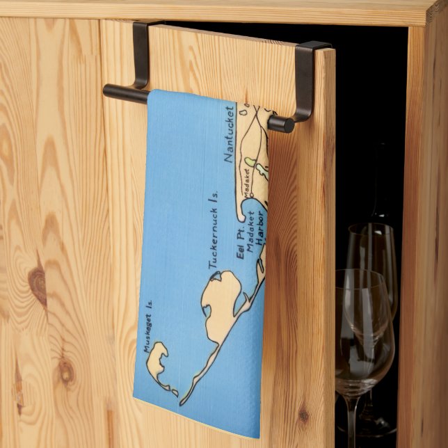 Nantucket Island Map  Kitchen Towel (Thirds Fold)