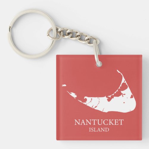 Nantucket Island Map nantucket red Keychain