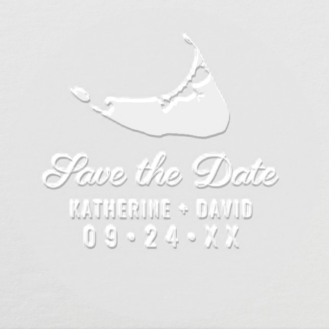 Nantucket Island Map Wedding Save the Date Embosser (Design)