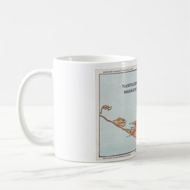 Nantucket Island Massachusetts Vintage Map Cup (Left)