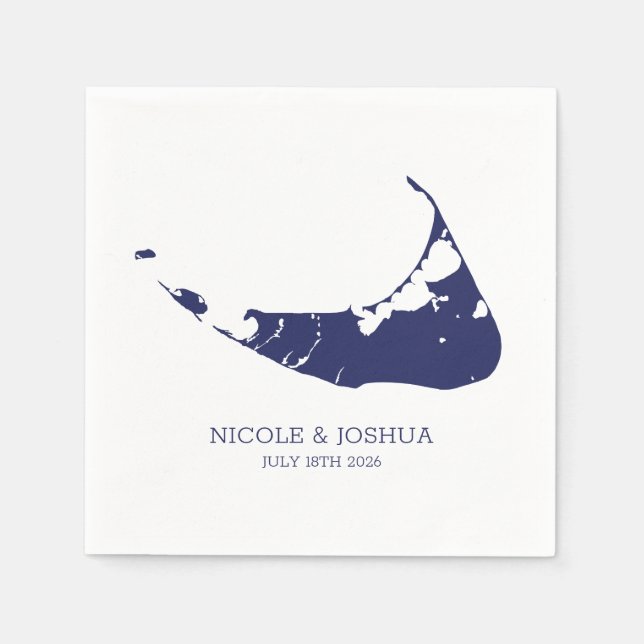 Nantucket Island Wedding Nantucket Navy Napkins (Front)
