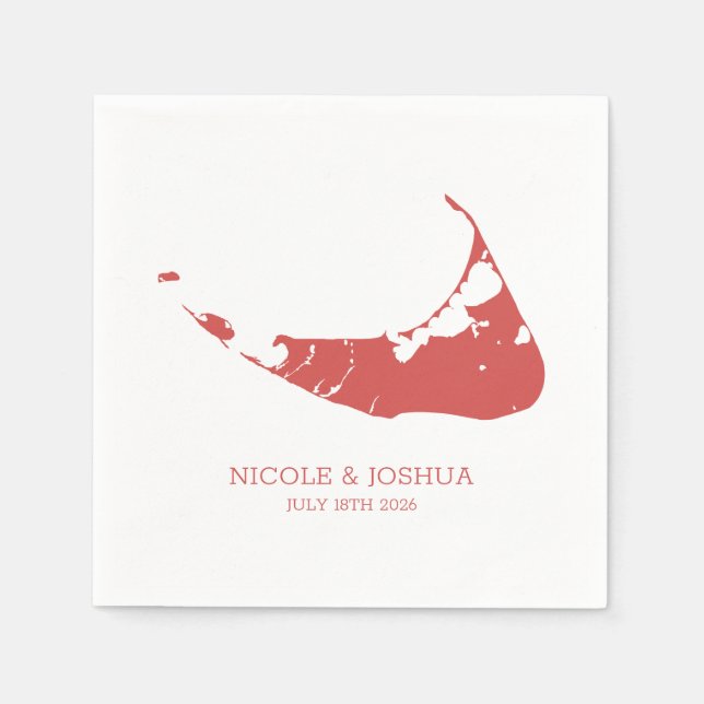 Nantucket Island Wedding Nantucket Red Napkins (Front)
