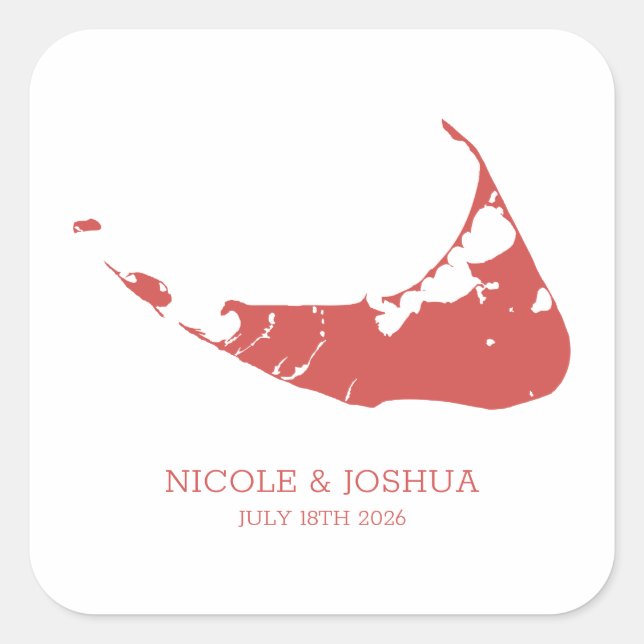Nantucket Island Wedding Nantucket Red Square Sticker (Front)
