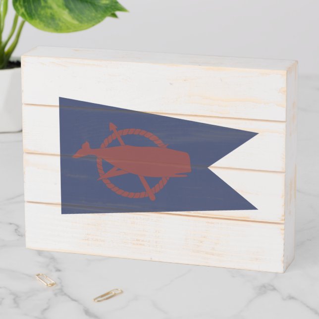 Nantucket Island Wooden Box Sign (In Situ Horizontal)