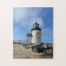 Nantucket Lighthouse with Spring Wreath