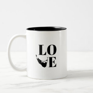Nantucket Love Graphic Print Island Silhouette Two-Tone Coffee Mug
