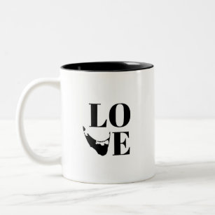 Nantucket Love Graphic Print Island Silhouette Two-Tone Coffee Mug