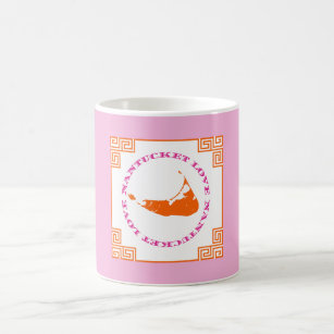 Nantucket Love Orange and Pink Mug